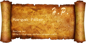 Hargas Péter névjegykártya